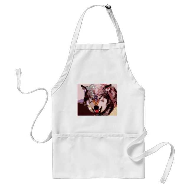Wolf in Snow Adult Apron (Front)