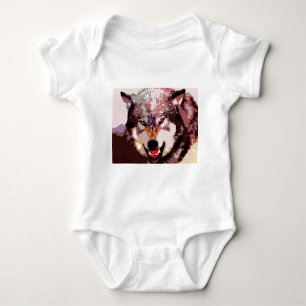 Wolf in Snow Baby Bodysuit