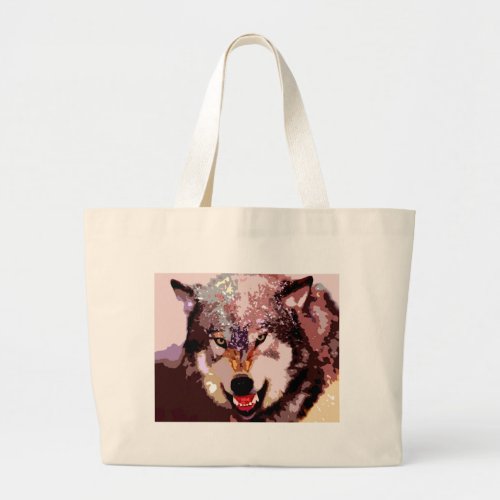 Wolf in Snow Large Tote Bag