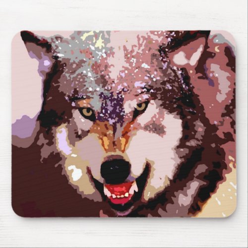 Wolf in Snow Mouse Pad