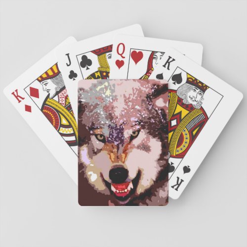 Wolf in Snow Poker Cards