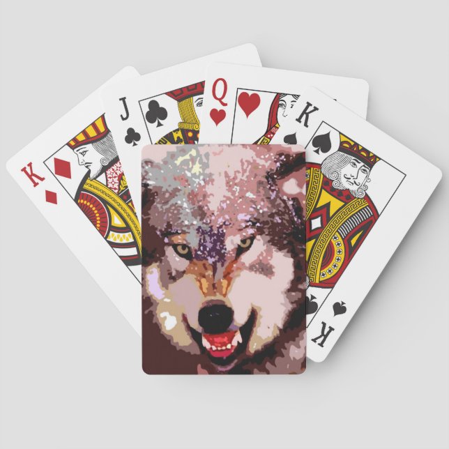 Wolf in Snow Poker Cards (Back)