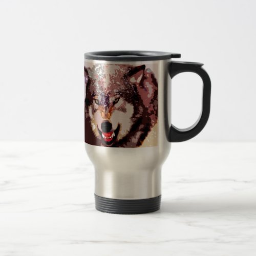 Wolf in Snow Travel Mug