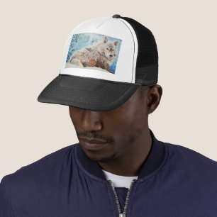 Wolf in Snow Trucker Hat