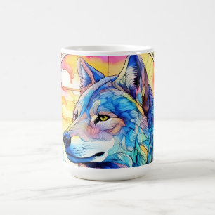 Wolf in Stained Glass Color Morph Mug