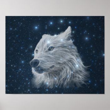Wolf In Stars Poster by deemac2 at Zazzle