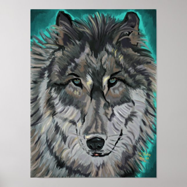 Wolf in Teal Ice poster (Front)