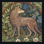Wolf in the forest art nouveau faux canvas print<br><div class="desc">Wolf in the forest art nouveau style.</div>
