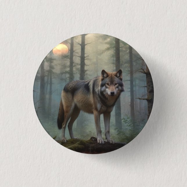 Wolf in the Forest Button (Front)