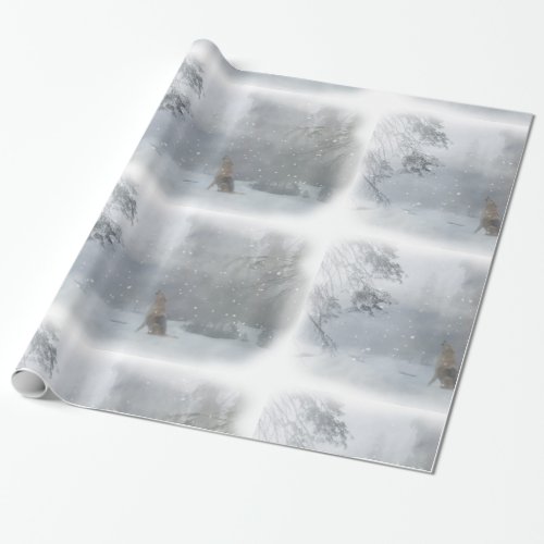 Wolf in the Snow Christmas Wrapping Papper Wrapping Paper