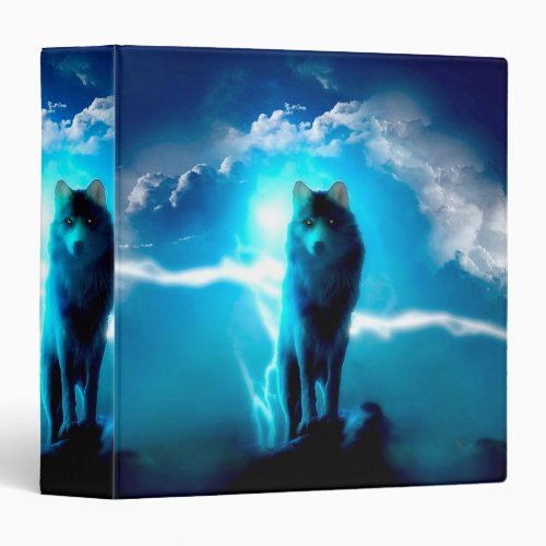 Wolf in the thunderstorm 3 ring binder