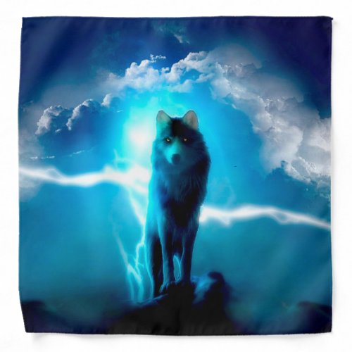 Wolf in the thunderstorm bandana