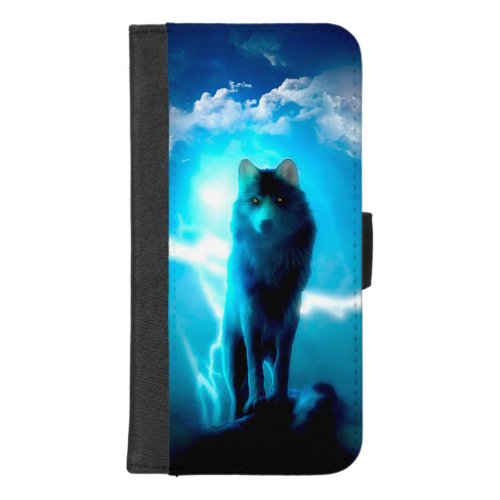 Wolf in the thunderstorm iPhone 87 plus wallet case