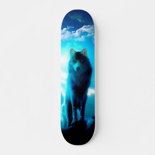 Wolf in the thunderstorm skateboard