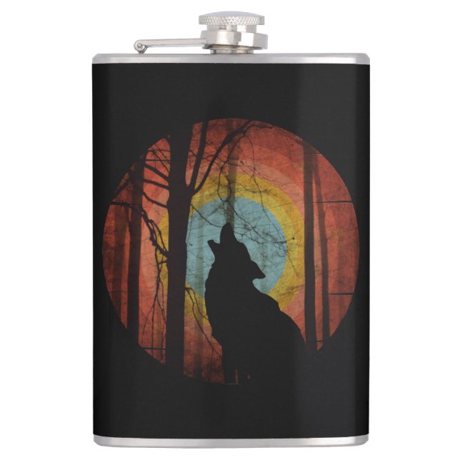 WOLF IN THE WOODS FOREST FLASK (Front)