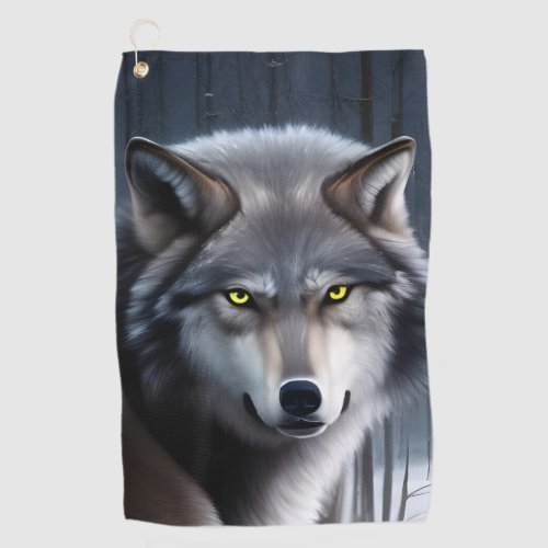 Wolf In Winter Forest Golf Towel