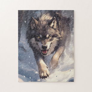 Wolf in winter jigsaw puzzle