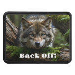 Wolf In woods -Back Off  Hitch Cover
