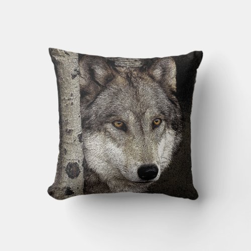 Wolf Ink Art Pillow