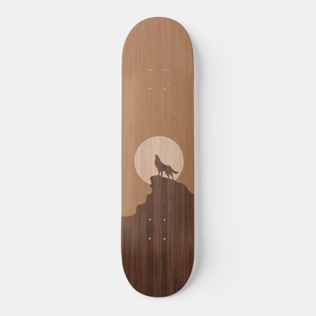 Wolf Inlay Skateboard Deck (Front)