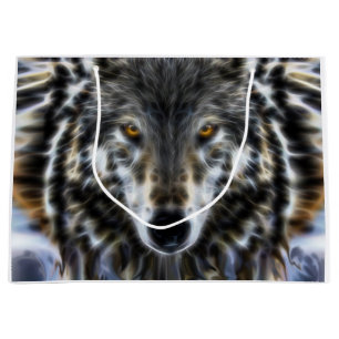 Wolf Inspirational design Portrait Large Gift Bag