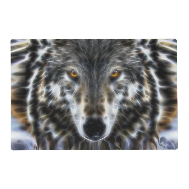 Wolf Inspirational design Portrait Placemat (Front)