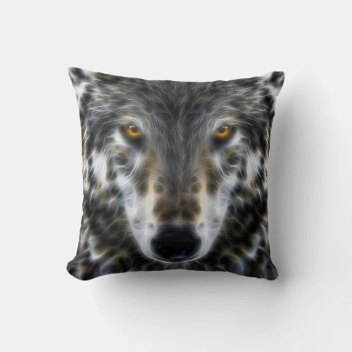 Wolf Inspirational design Portrait Throw Pillow