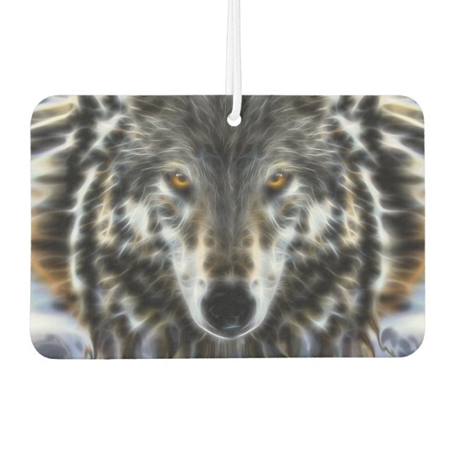 Wolf Inspirational graphic Portrait Air Freshener (Front)