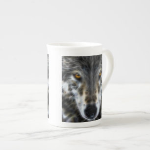 Wolf Inspirational graphic Portrait Bone China Mug