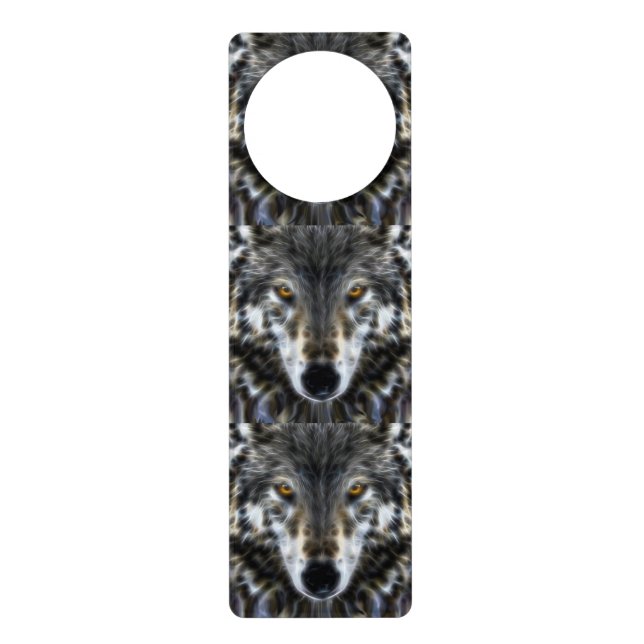 Wolf Inspirational graphic Portrait Door Hanger (Front)