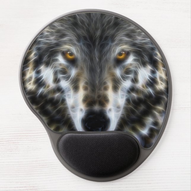 Wolf Inspirational graphic Portrait Gel Mouse Pad (Front)