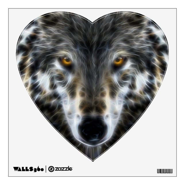 Wolf Inspirational graphic Portrait Wall Decal (Front)