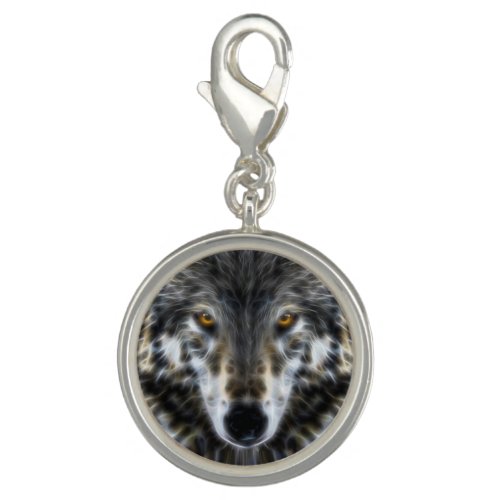 Wolf Inspirational intense Portrait Charm