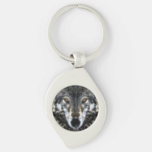 Wolf Inspirational intense Portrait Keychain