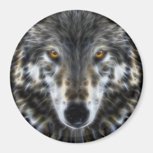Wolf Inspirational intense Portrait Magnet