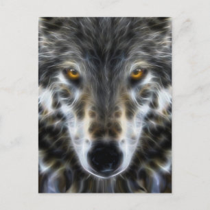 Wolf Inspirational intense Portrait Postcard