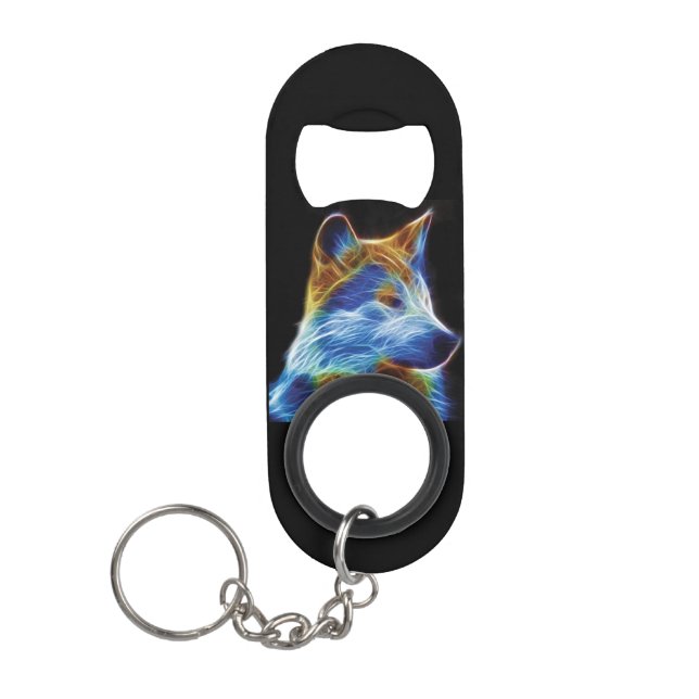 Wolf Keychain Bottle Opener (Front)
