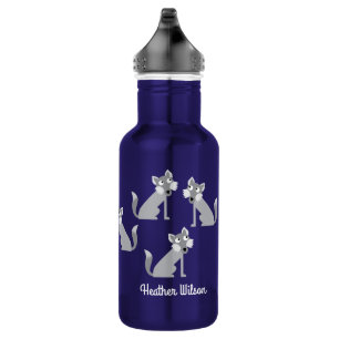 Wolf Kids Wolves Water Bottle with Name