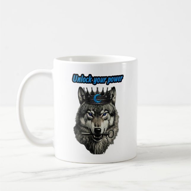 wolf king unlock your power coffee mug (Left)
