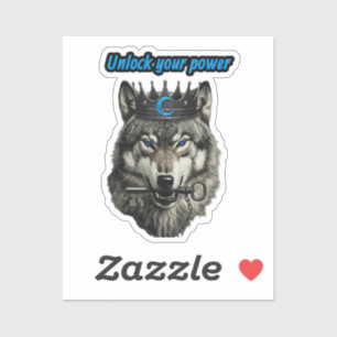 wolf king unlock your power sticker