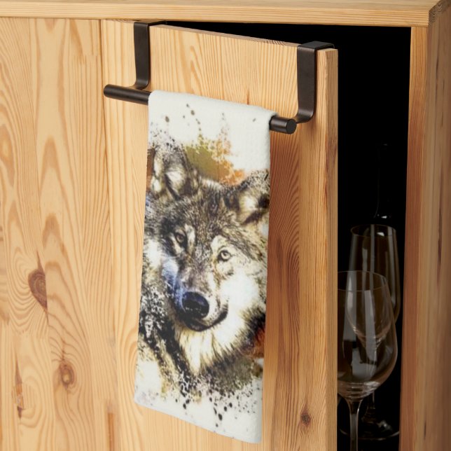 Wolf   kitchen towel (Thirds Fold)