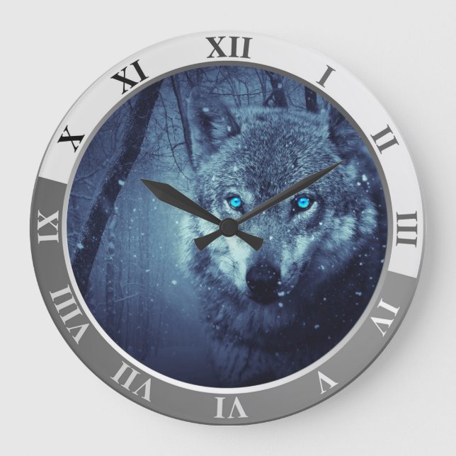 Wolf Large Clock (Front)
