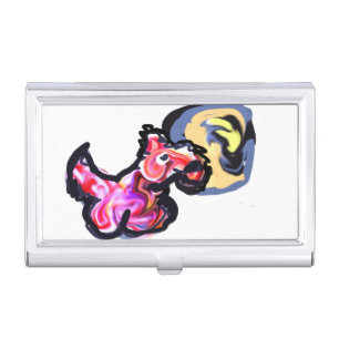 Wolf light moon business card case