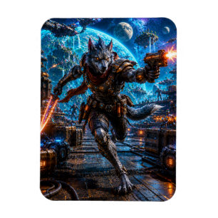 Wolf-Like Alien Pirate — Running Assault Magnet