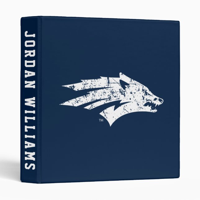 Wolf Logo Distressed 3 Ring Binder (Front/Spine)