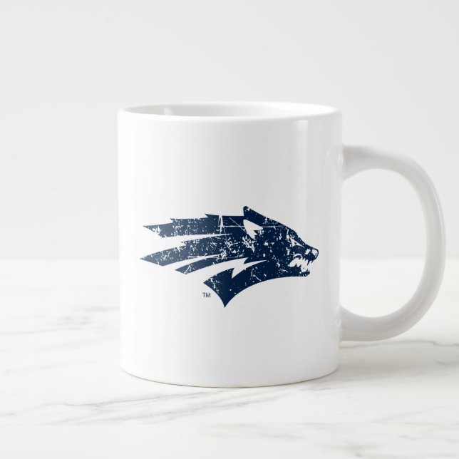 Wolf Logo Distressed Giant Coffee Mug (Right)