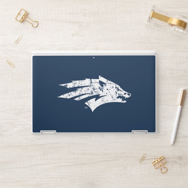 Wolf Logo Distressed HP Laptop Skin (Desk)