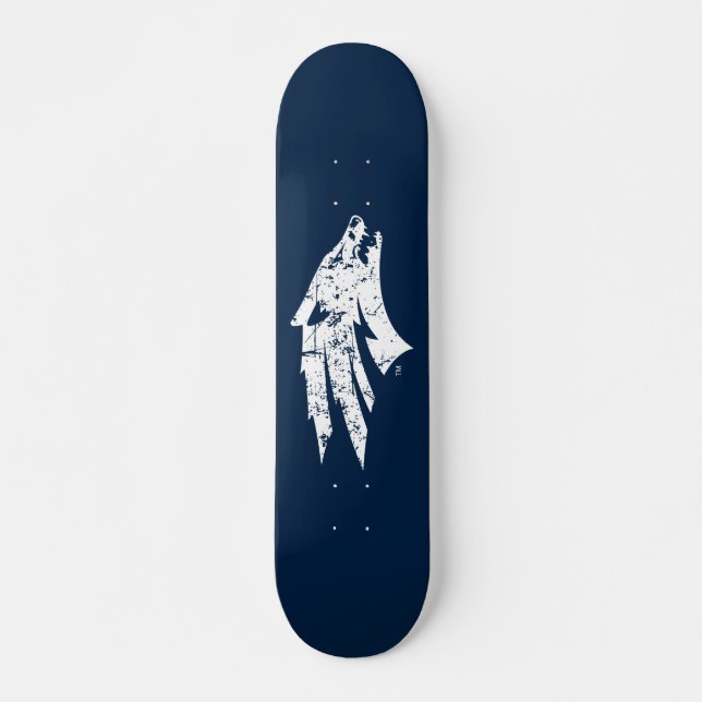 Wolf Logo Distressed Skateboard (Front)