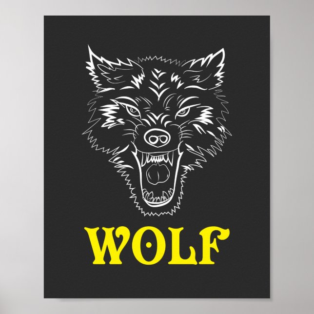 Wolf Logo Sign and Symbol Poster (Front)