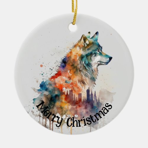 Wolf Logo Wolves Nature Custom Business Card Ceramic Ornament
